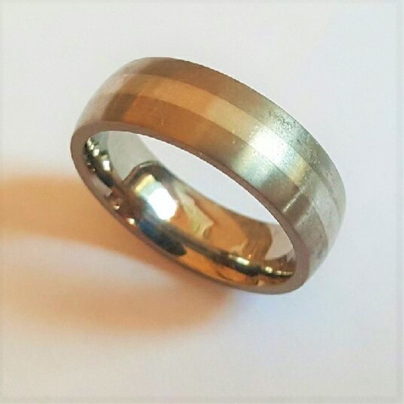 7 Mm Titanium Und Platin Comfort Fit Band Brushed Finish Gr. 9 By Viachi 7 Mm Titanium Und Platin Comfort Fit Band Brushed Finish Gr. 9 By Viachi von RockNGoldCreations