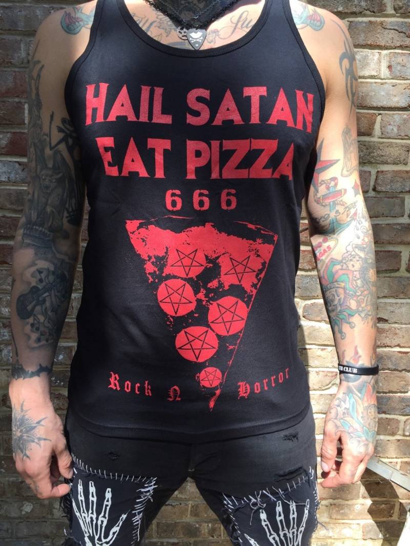 Hail Satan Eat Pizza - Unisex-Tank von RockNhorrorApparel
