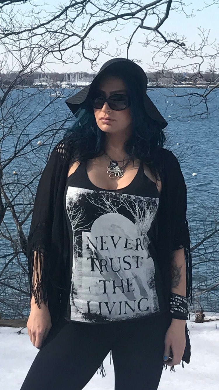 Never Trust The Living - Racerback Tank Never Trust The Living - Racerback Tank von RockNhorrorApparel