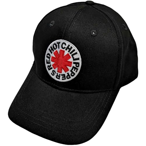 Red Hot Chili Peppers gesticktes Logo Schwarz Colorway verstellbare Snapback Hut, Schwarz, Einheitsgr��e, Schwarz, Einheitsgr�ße von Rock Off officially licensed products