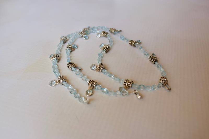 Schöne Echte Blautopas Mit Sterling Silber Halskette von RockRichGems