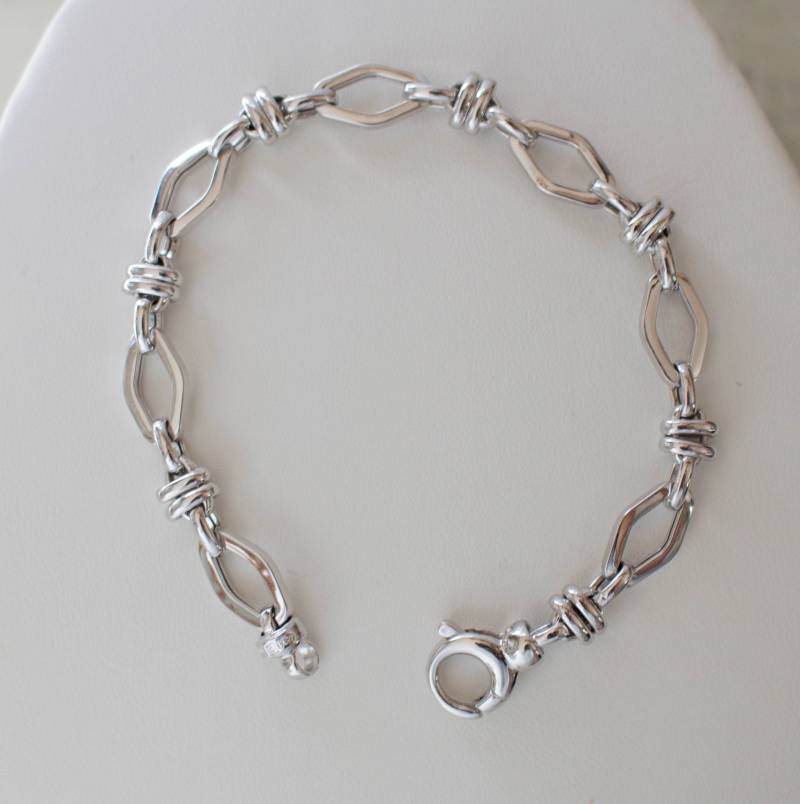 Silber. Elegantes 14K Solides Weißgold Armband. Größe 19 cm von RockRichGems