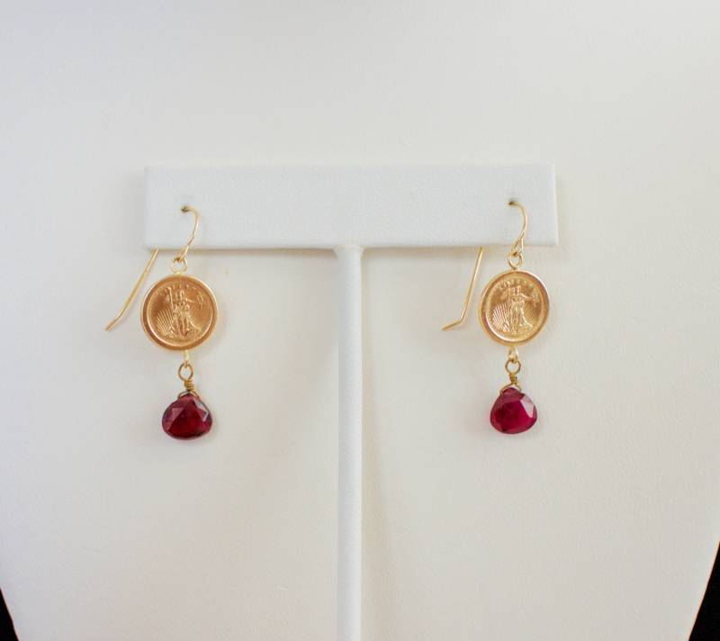 Silber. Rubellit-Turmalin. Wunderschöne Solide 14K Gold Mit Rubellit Turmalin Ohrringe von RockRichGems