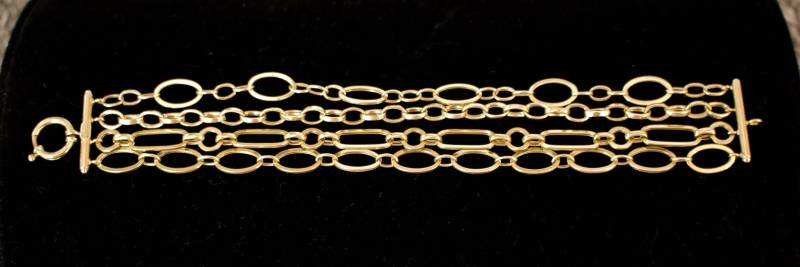 Silber. Wunderschönes 4-strang-Armband Aus Massivem 14K Gold von RockRichGems