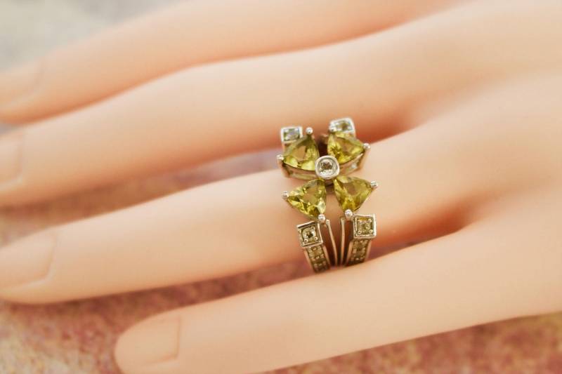 sterling Silber. Zitronenquarz. Wunderschöner Ring Aus Silber Und Zitronenquarz Weißem Topas. Größe 6 von RockRichGems