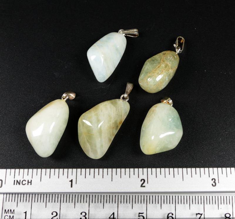 Aquamarin Trommelsteine Anhänger Mit 925 Silber Öse - Zufällig Ausgewählt 1 von RockShopCZ