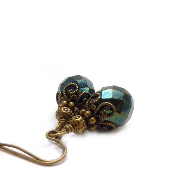 Dunkelblau - Glas-Perlen Ohrringe-Nachtblau Antik Bronze Boho Ohrringe Dunkelblau - Glas-Perlen Ohrringe-Nachtblau Antik Bronze Boho Ohrringe von RockStoneTreasures