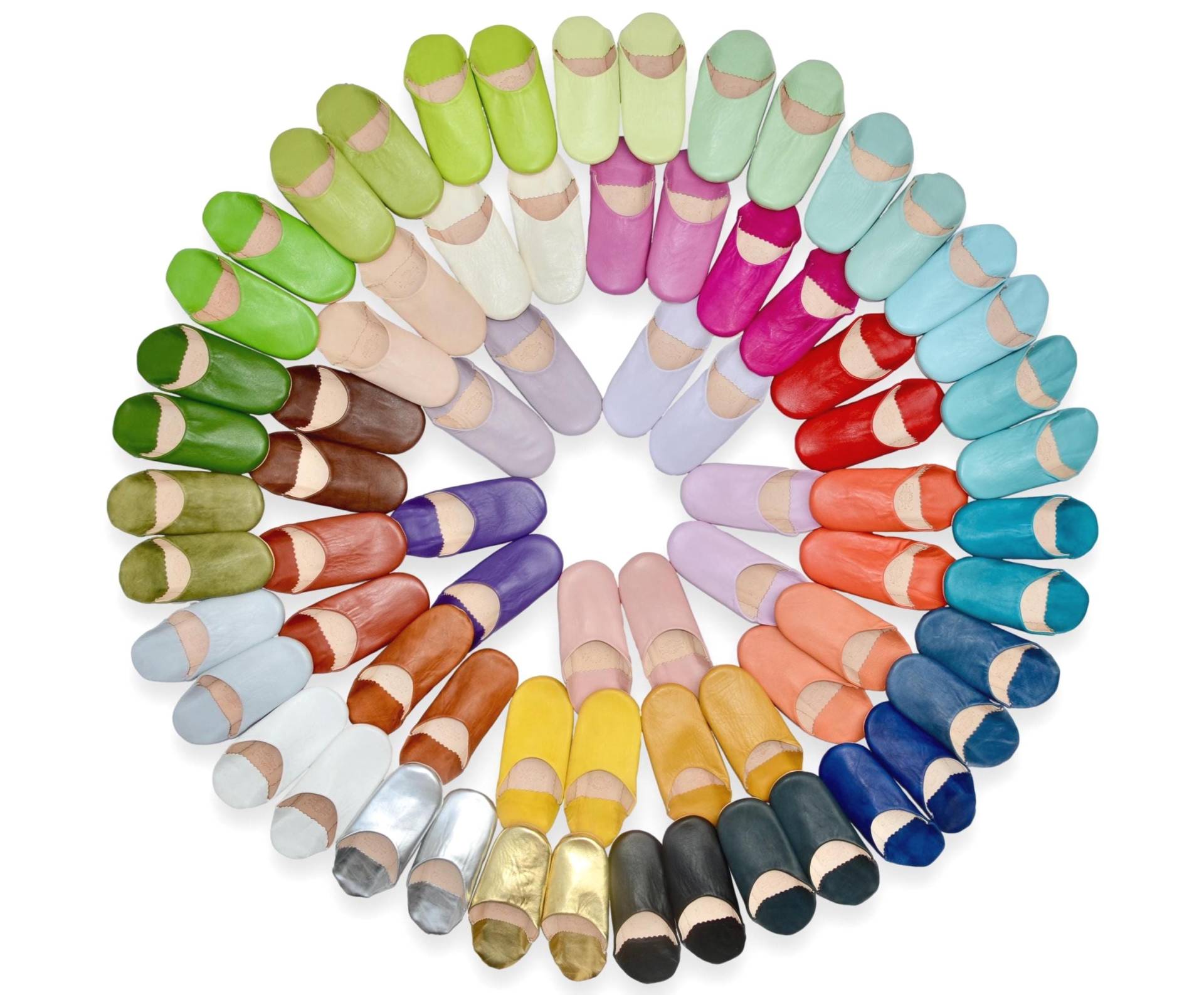 Handgemachte Damen Leder Babouche Hausschuhe, Schaffell, Pantoffeln, Natürlich Gegerbt - 36 Farben von RockTheKazbahDesign