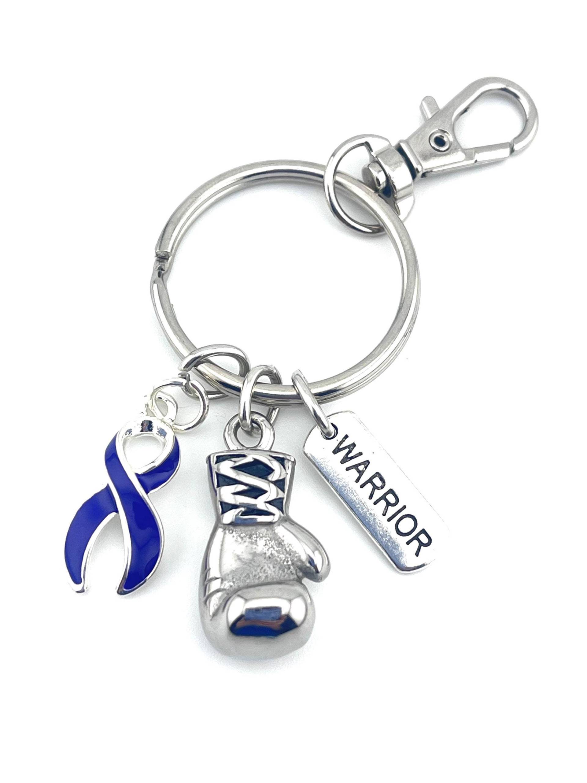 Boxhandschuh Krieger Schlüsselanhänger/Violet Band Hodgkins Hodgekin's Lymphom Testikelkrebs Lymphom-Karzinom-Überlebender von RockYourCauseJewelry