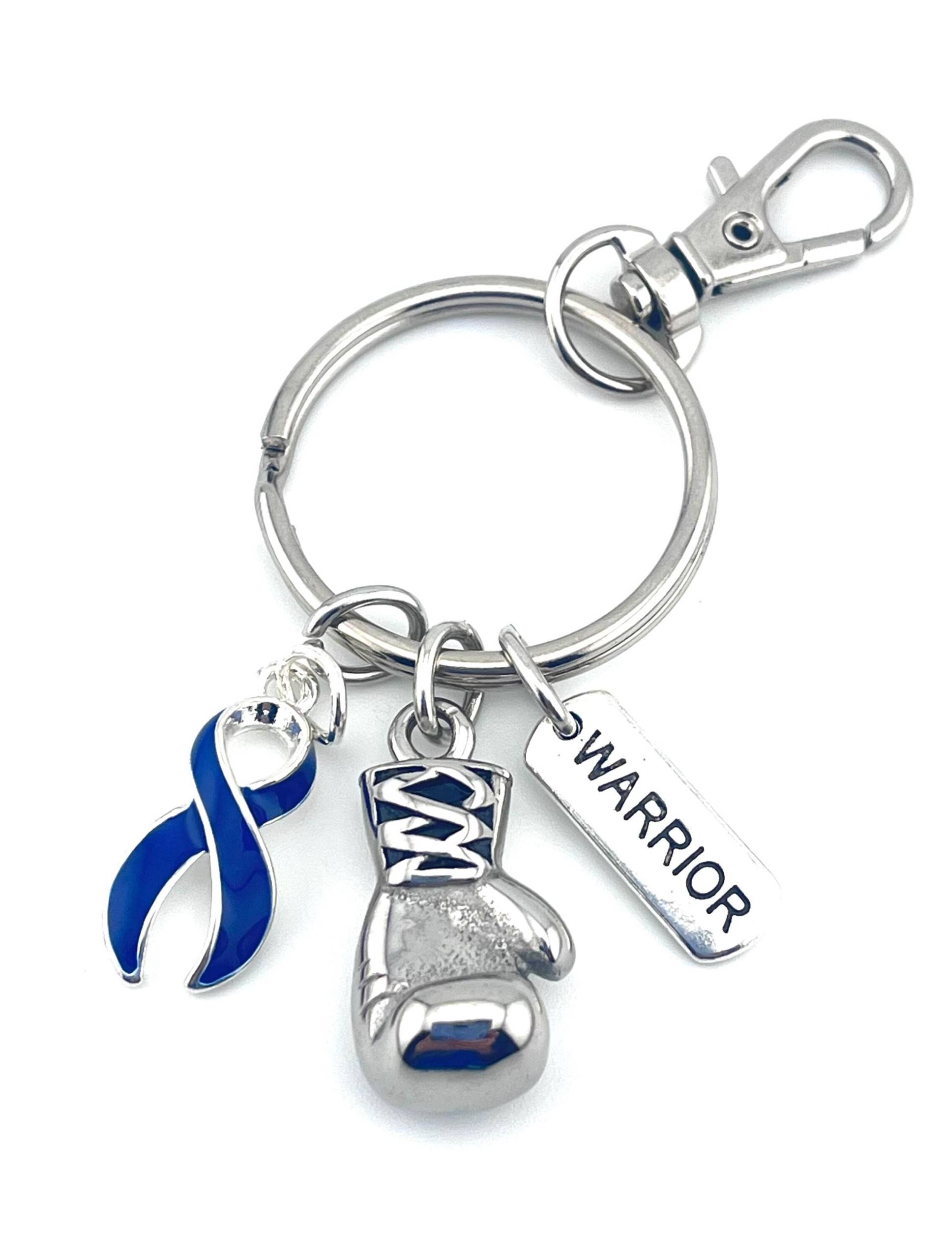 Boxhandschuh - Krieger Schlüsselanhänger Boxhandschuh, Colitis, Crohn, Dickdarmkrebs, Rektal- Und Darmkrebs, Bewusstsein Geschenk von RockYourCauseJewelry