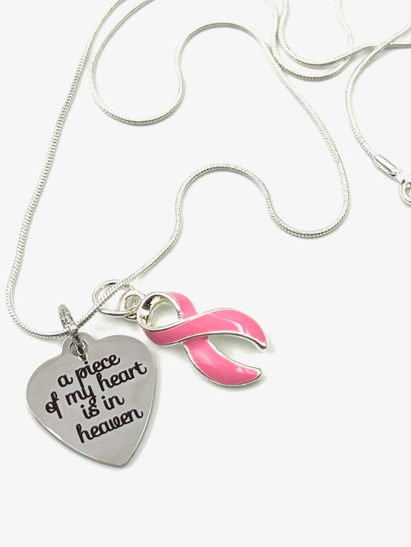Brustkrebs Sympathie Halskette - Pink Ribbon Charm Erinnerung/Gedenkgeschenk Brustkrebs Sympathie Halskette - Pink Ribbon Charm Erinnerung/Gedenkgeschenk von RockYourCauseJewelry