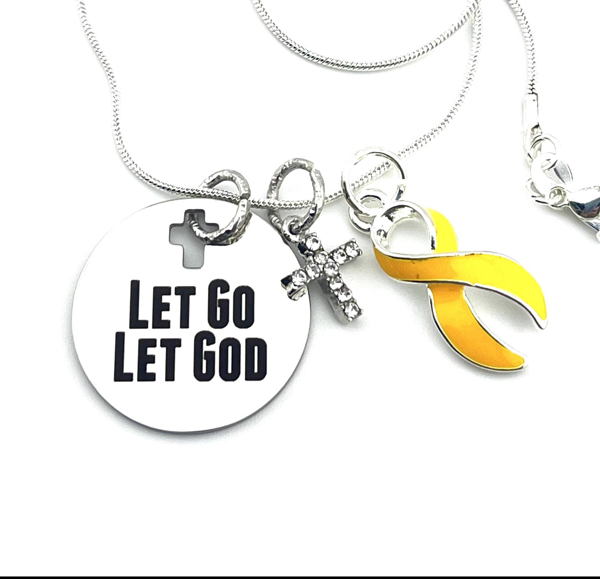 Goldband Halskette - Lass Los, Lass Gott Geschenk Für Den Krebs Im Kindesalter von RockYourCauseJewelry