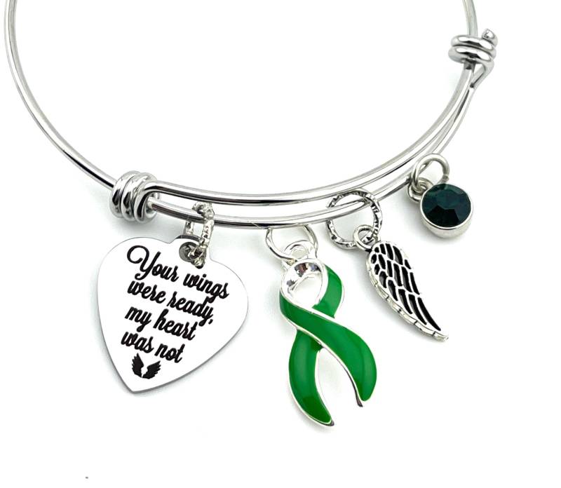 Green Ribbon Sympathy Armband - Deine Flügel Waren Bereit Erinnerung, Trauerschmuck, Geschenk Green Ribbon Sympathy Armband - Deine Flügel Waren Bereit Erinnerung, Trauerschmuck, Geschenk von RockYourCauseJewelry