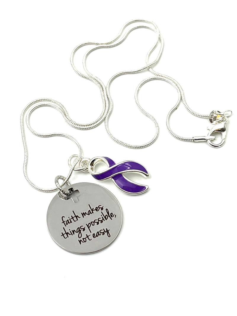 Lila Band Halskette - Bauchspeicheldrüsenkrebs, Lupus, Epilepsie, Mukoviszidose Bewusstsein/Überlebender Crohn's, Fibro, Spoonie Glaube Möglich von RockYourCauseJewelry