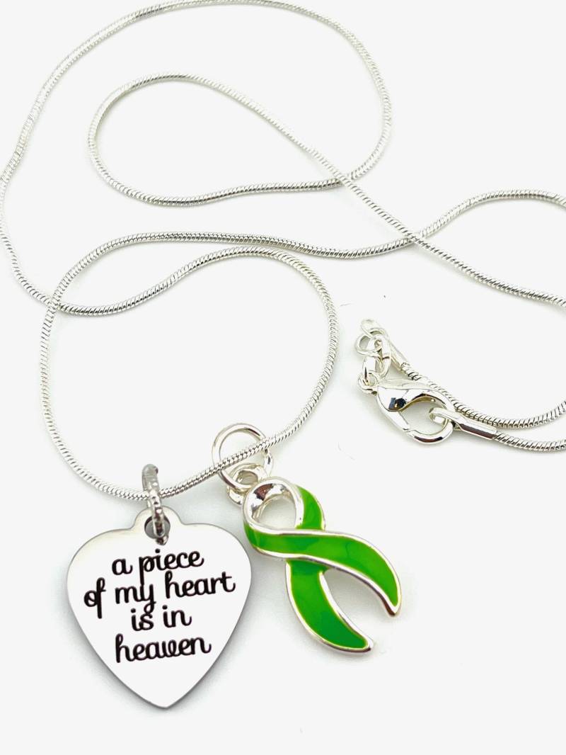 Lime Green Ribbon Erinnerungshalskette/Muskeldystrophie, Lymphom Krebs Sympathie, Kabuki Syndrom, Erinnerung Geschenk - Das Herz Ist Im Himmel Lime Green Ribbon Erinnerungshalskette/Muskeldystrophie, Lymphom Krebs Sympathie, Kabuki Syndrom, Erinnerung Geschenk - Das Herz Ist Im Himmel von RockYourCauseJewelry