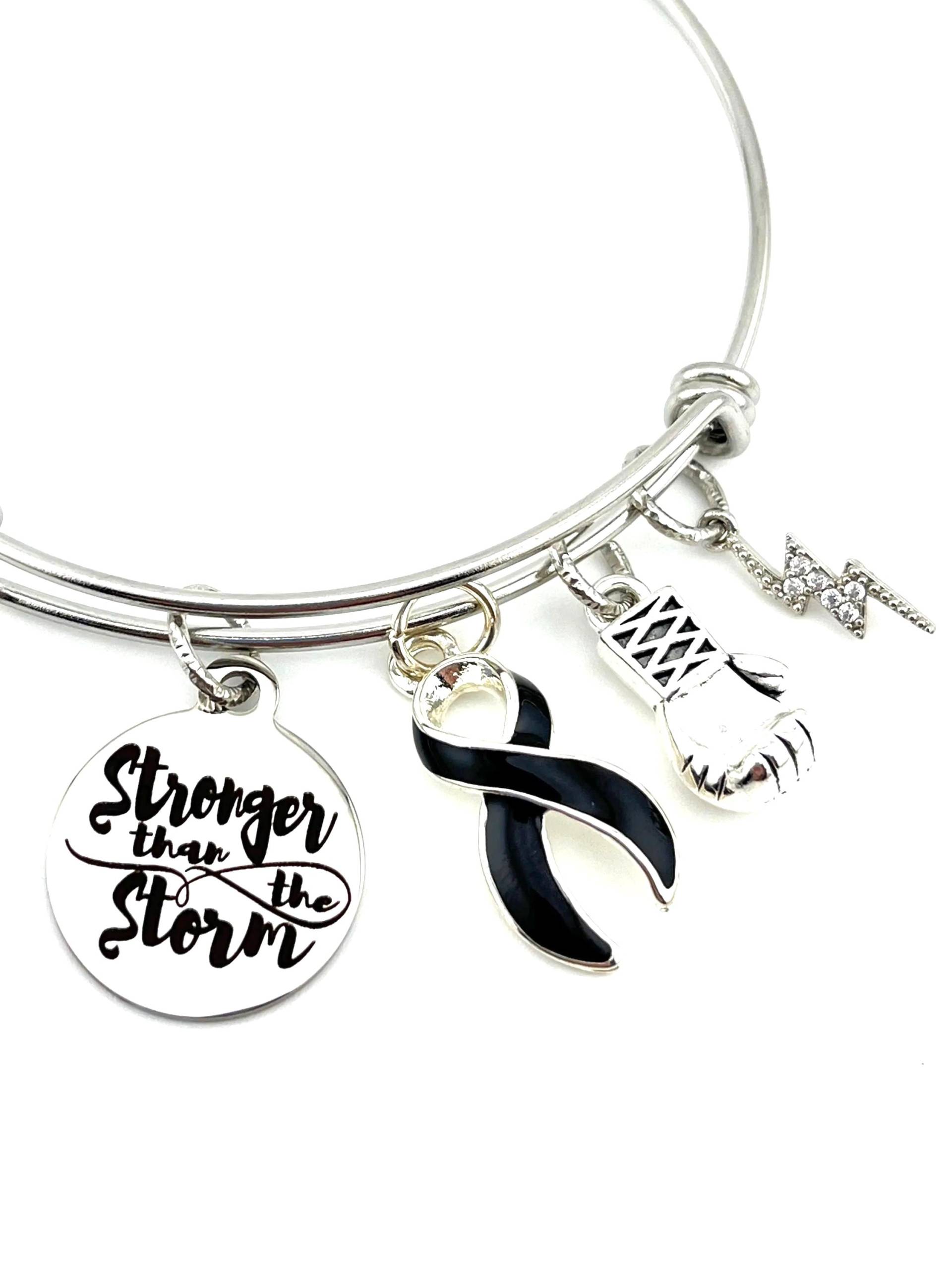 Melanom Krebs Bewusstsein Armband - Haut Op, Strahlen Geschenk Stärker Als Der Sturm von RockYourCauseJewelry