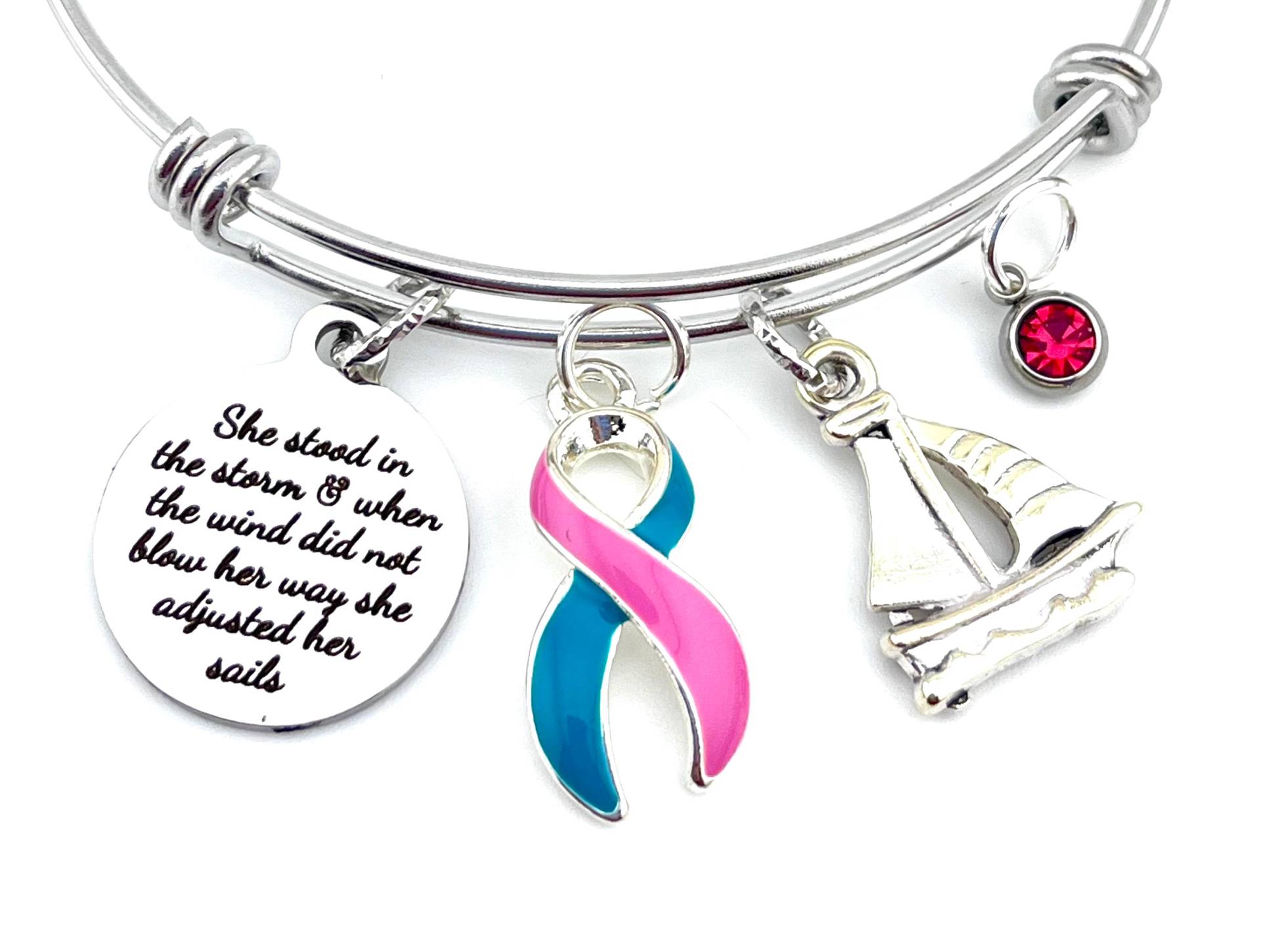 Sie Stand Im Sturm/Passte Ihre Segel An - Previvor Brca Hereditary Cancer Awareness von RockYourCauseJewelry