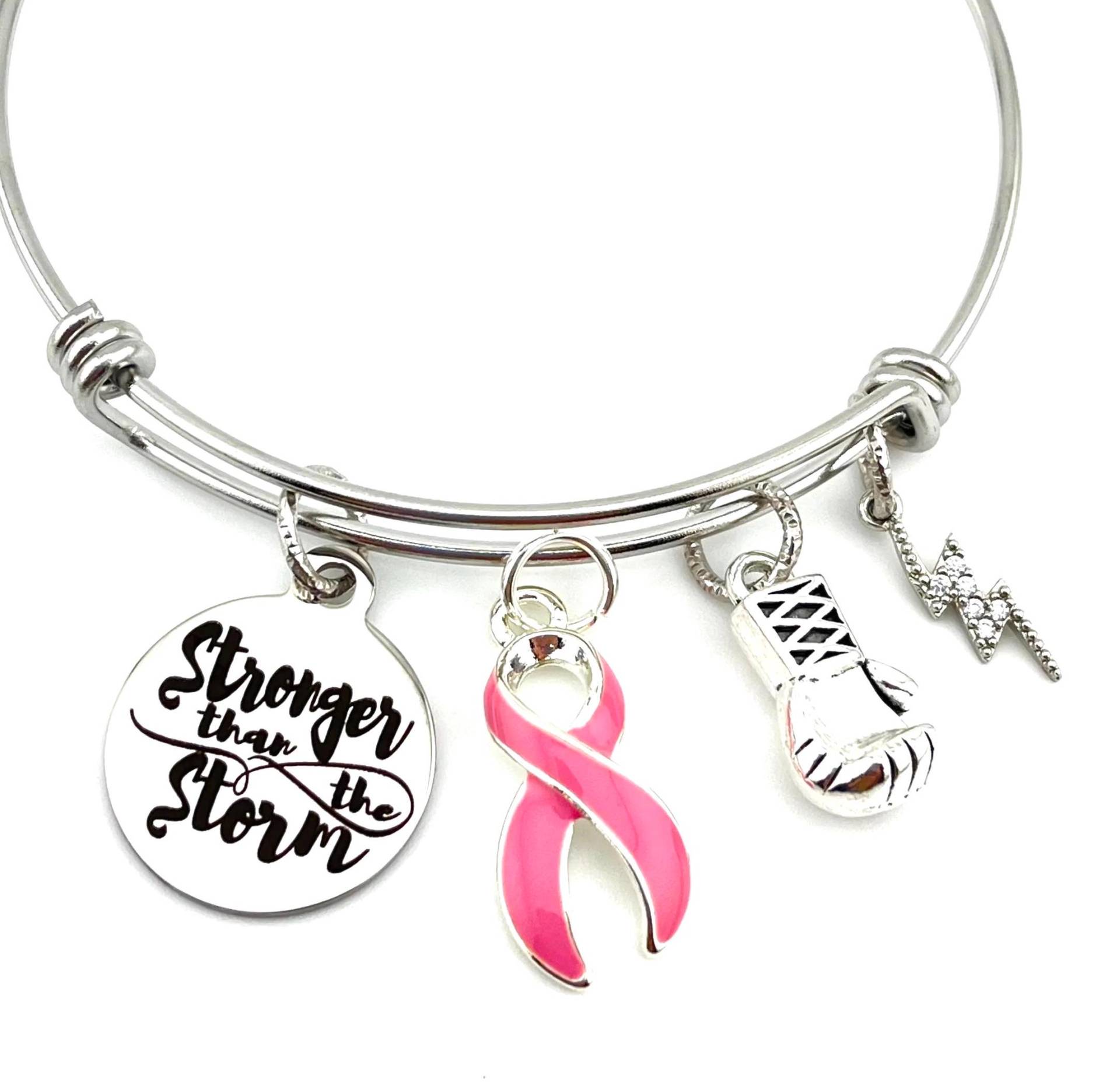 Stärker Als Der Sturm - Brustkrebs Armband Pink Ribbon Brca, Brca1, Brca2 Schwesternschaft, Ermutigung Geschenk von RockYourCauseJewelry