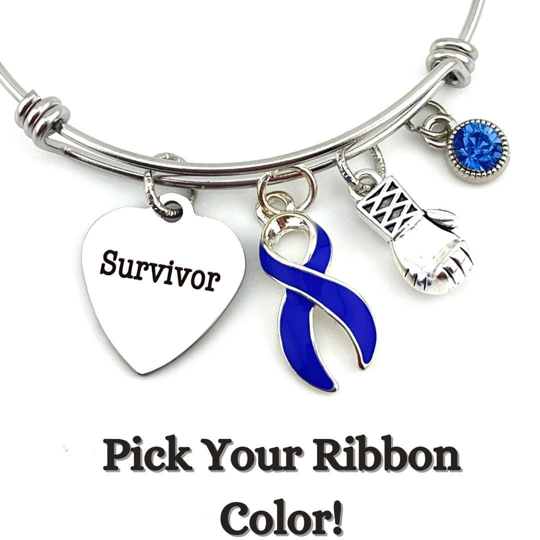 Survivor Charm Armband/Wählen Sie Ihre Bandfarbe Und Ermutigungsanhänger Bewusstseinsgeschenk von RockYourCauseJewelry
