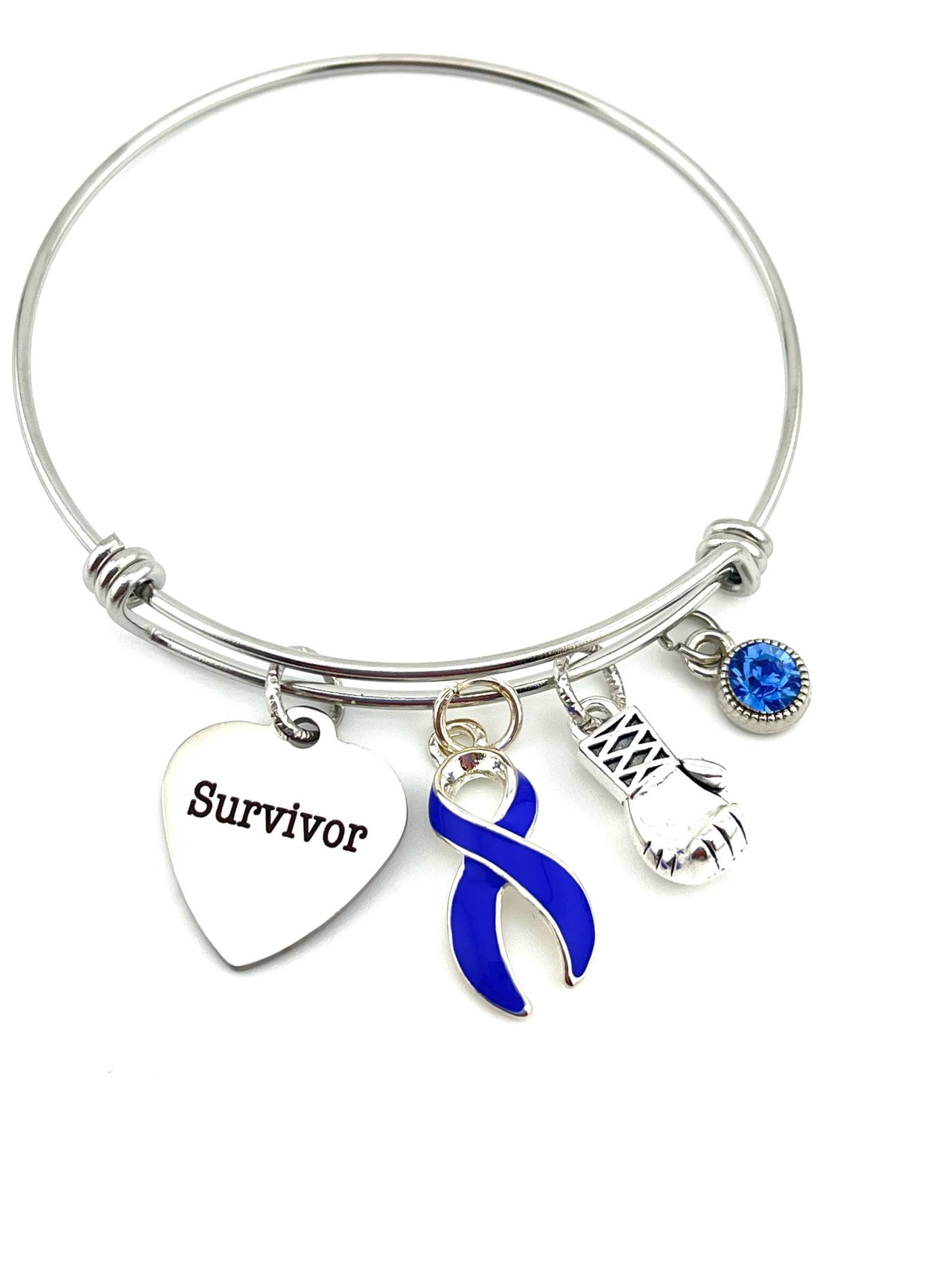 Survivor Charm Armband - Periwinkle Ribbon Essstörungen, Anorexie Bulimie, Speiseröhren- Magen-Darm-Magen-Krebs Geschenk von RockYourCauseJewelry