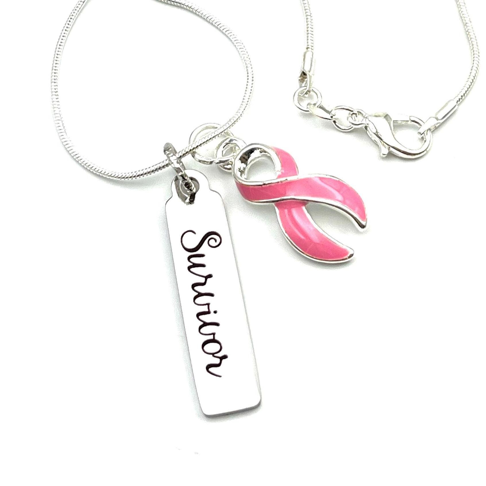 Überlebende Halskette/Krebs Bewusstsein Geschenk Leukämie Melanom Lymphomtumor Überlebender Chemo - Wählen Sie Eine Beliebige Band Farbe von RockYourCauseJewelry