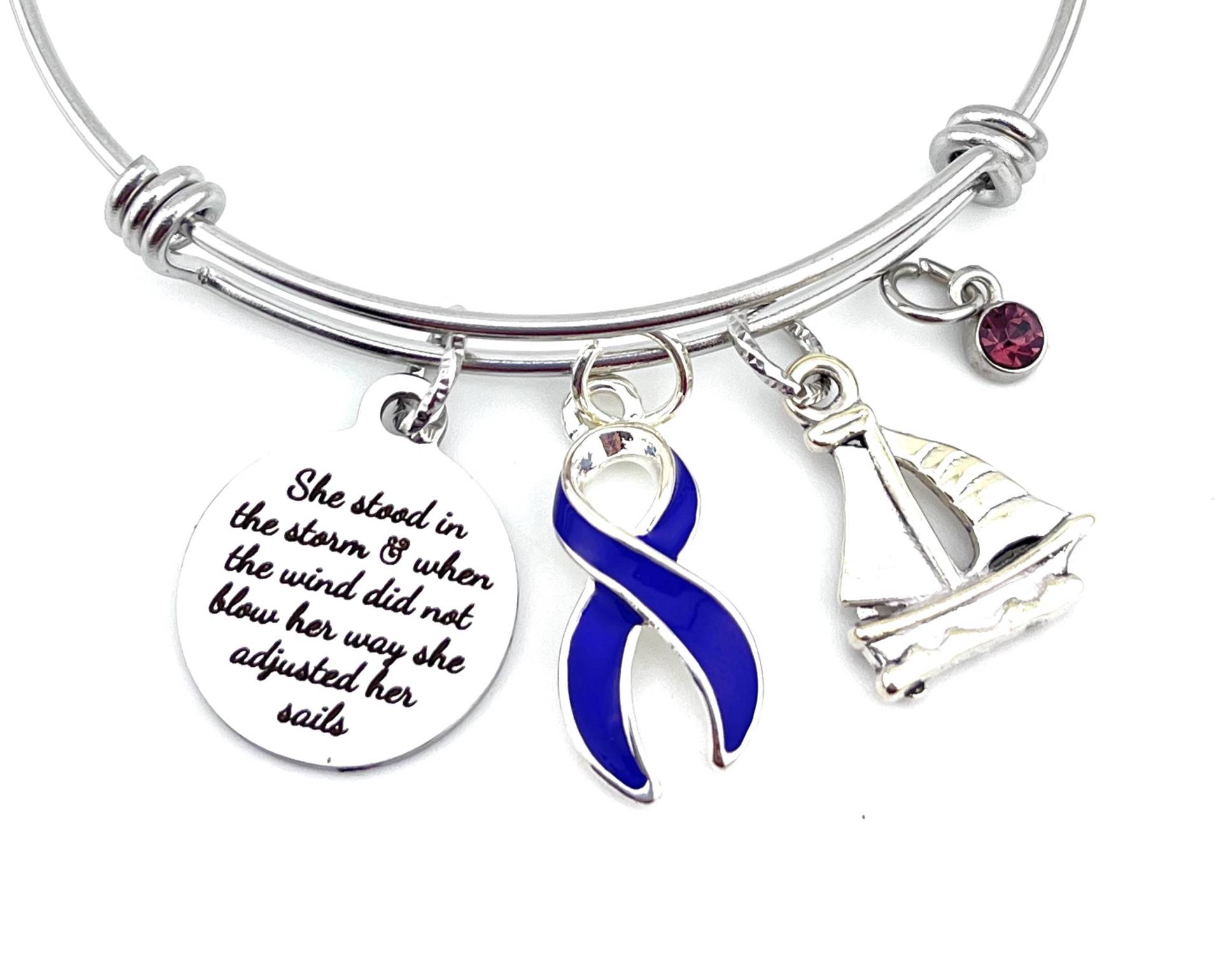 Violet Purple Ribbon Bettelarmband/Sie Passte Ihre Segel An Hodgkin's Lymphoma Survivor Awareness Armband Krebs Überlebender von RockYourCauseJewelry