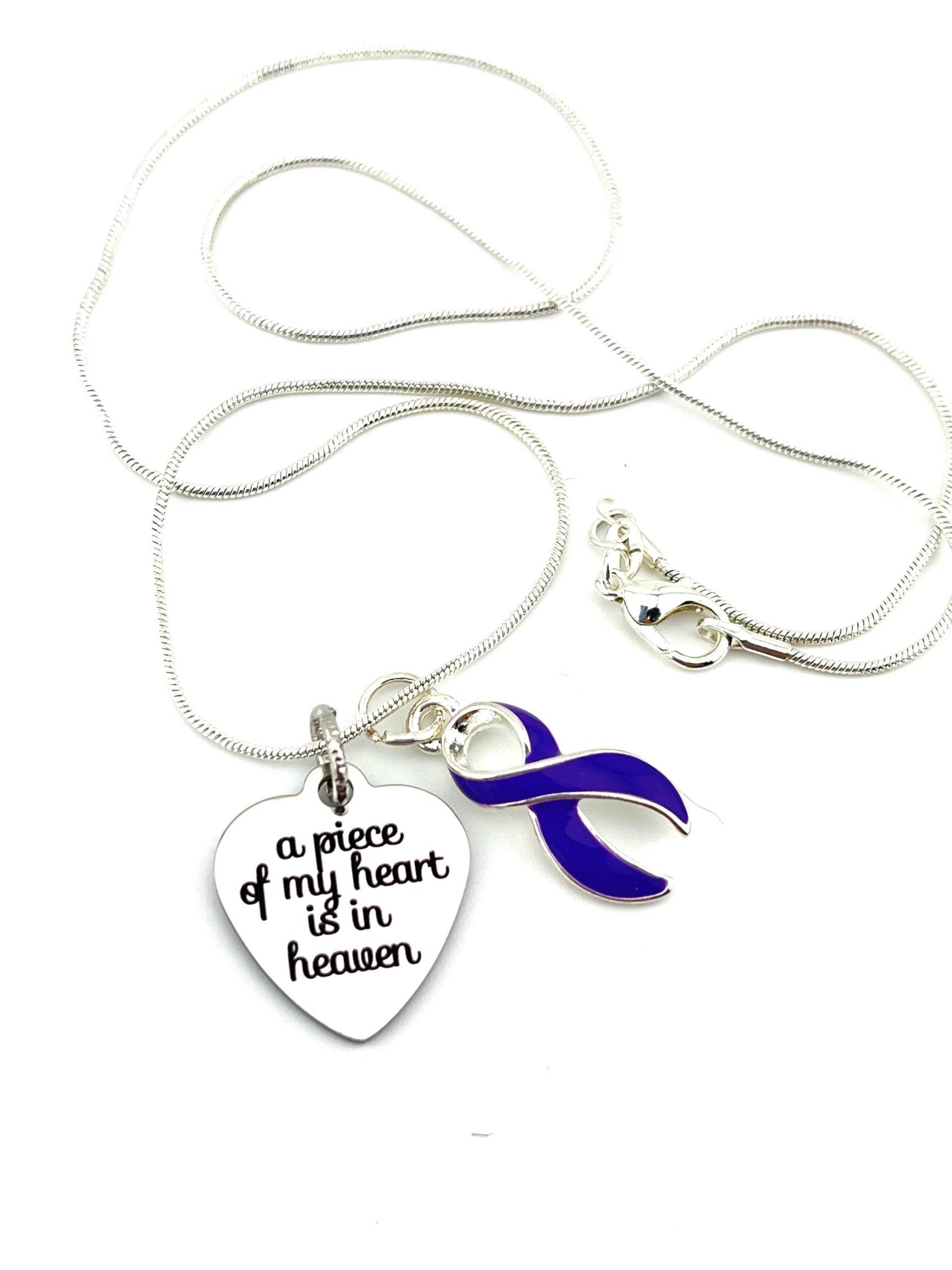 Violet Purple Ribbon Halskette - Herz Ist Im Himmel Erinnerungsgeschenk Hodgkin's Lymphoma Cancer von RockYourCauseJewelry