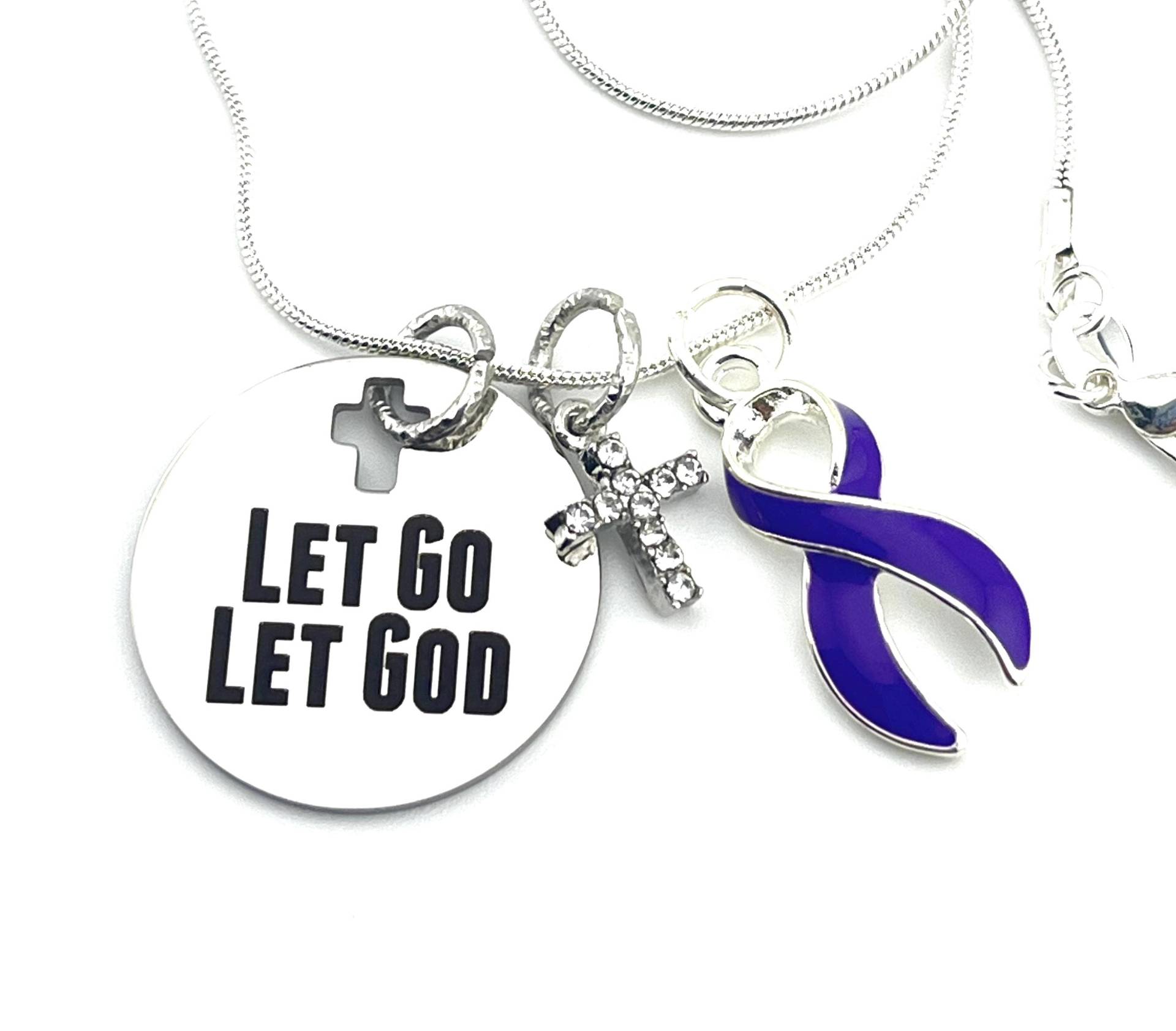 Violet Purple Ribbon Halskette - Let Go God Hodgkin's Lymphoma Cancer Survivor von RockYourCauseJewelry