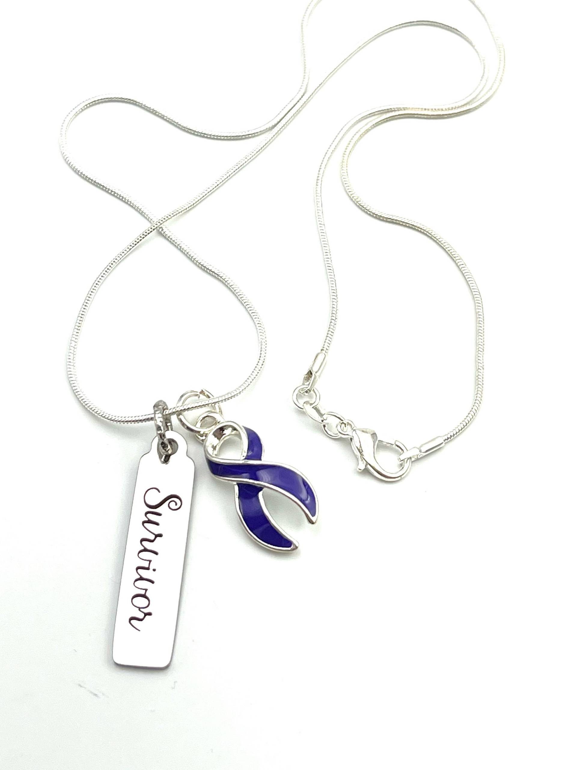 Violet Purple Ribbon - Überlebend Halskette Hodgkin's Lymphom/Hodgkin Survivor Geschenk von RockYourCauseJewelry