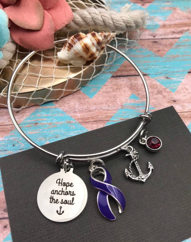 Violett Lila Band Charm Armband/Hoffnung Anker Hodgkin Lymphom Überlebende Bewusstsein Krebs Violett Lila Band Charm Armband/Hoffnung Anker Hodgkin Lymphom Überlebende Bewusstsein Krebs von RockYourCauseJewelry