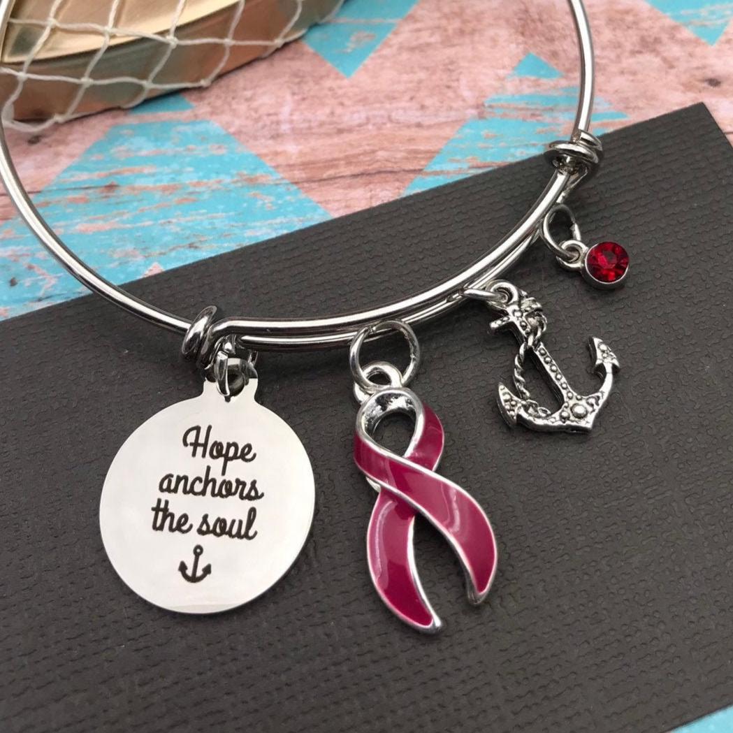 Wählen Sie Eine Beliebige Bandfarbe - Hoffnung Verankert Die Seelen Bettelarmband/Bewusstseins-Überlebendes Geschenk von RockYourCauseJewelry