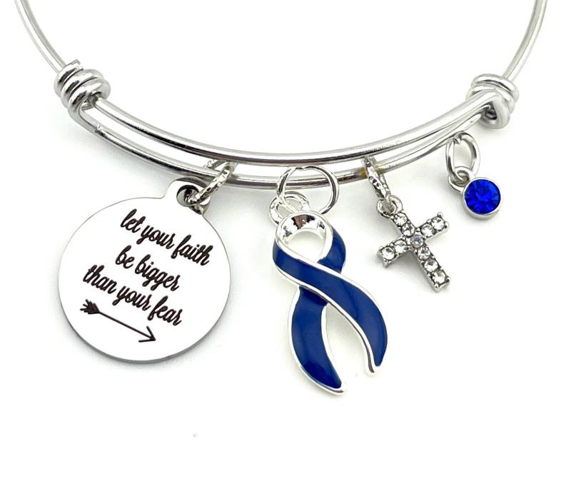 Wählen Sie Jede Bandfarbe - Lassen Ihren Glauben Größer Sein Als Ihre Angst Überlebens-/Ermutigungs-Bettelarmband von RockYourCauseJewelry