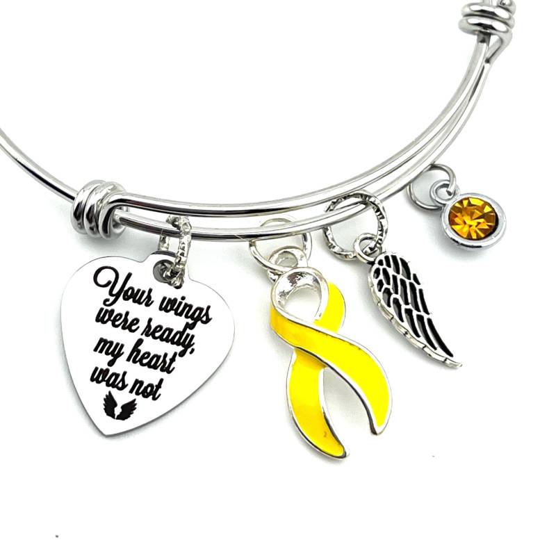 Yellow Ribbon Sympathy Armband - Deine Flügel Waren Bereit, Mein Herz War Nicht von RockYourCauseJewelry