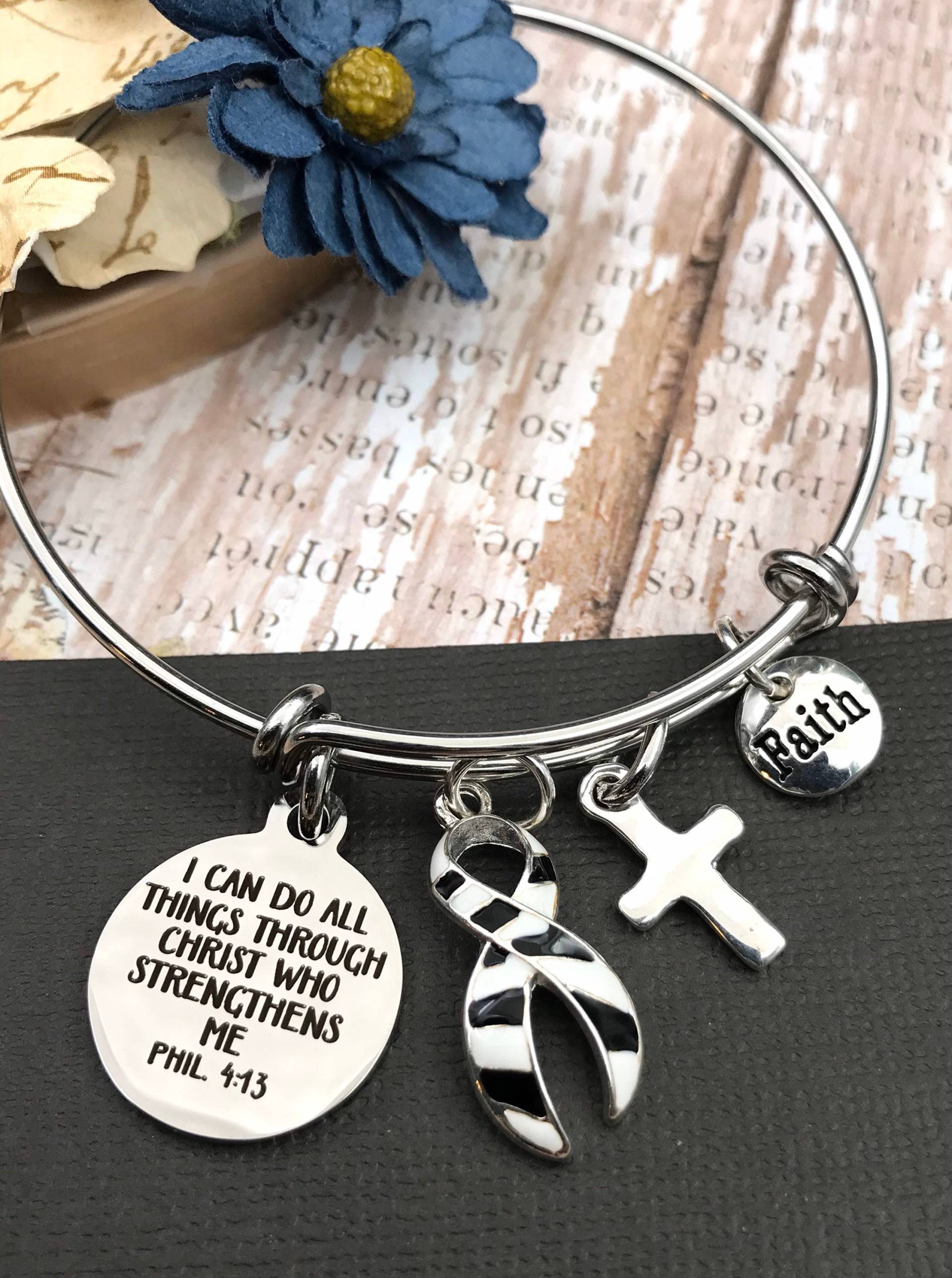 Zebra Band Armband/Ich Kann Alle Durch Christus Ehlers-Danlos-Syndrom, Seltene Krankheit, Endokrinen Krebs Spoonie von RockYourCauseJewelry