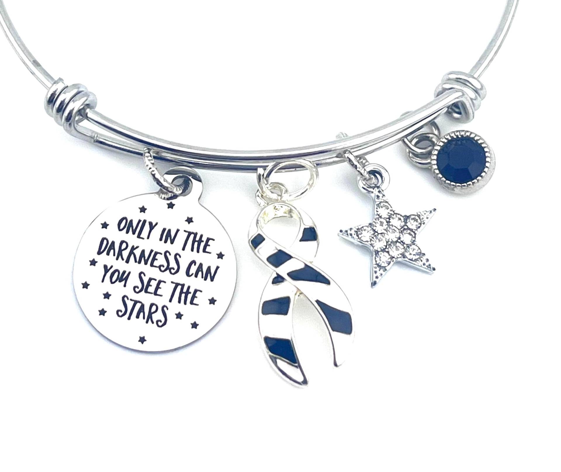 Zebra Ribbon Armband/Nur in Der Dunkelheit Sehen Sterne Ehlers-Danlos-Syndrom, Seltene Krankheit, Endokrine Krebs, Unsichtbare Krankheit Spoonie von RockYourCauseJewelry