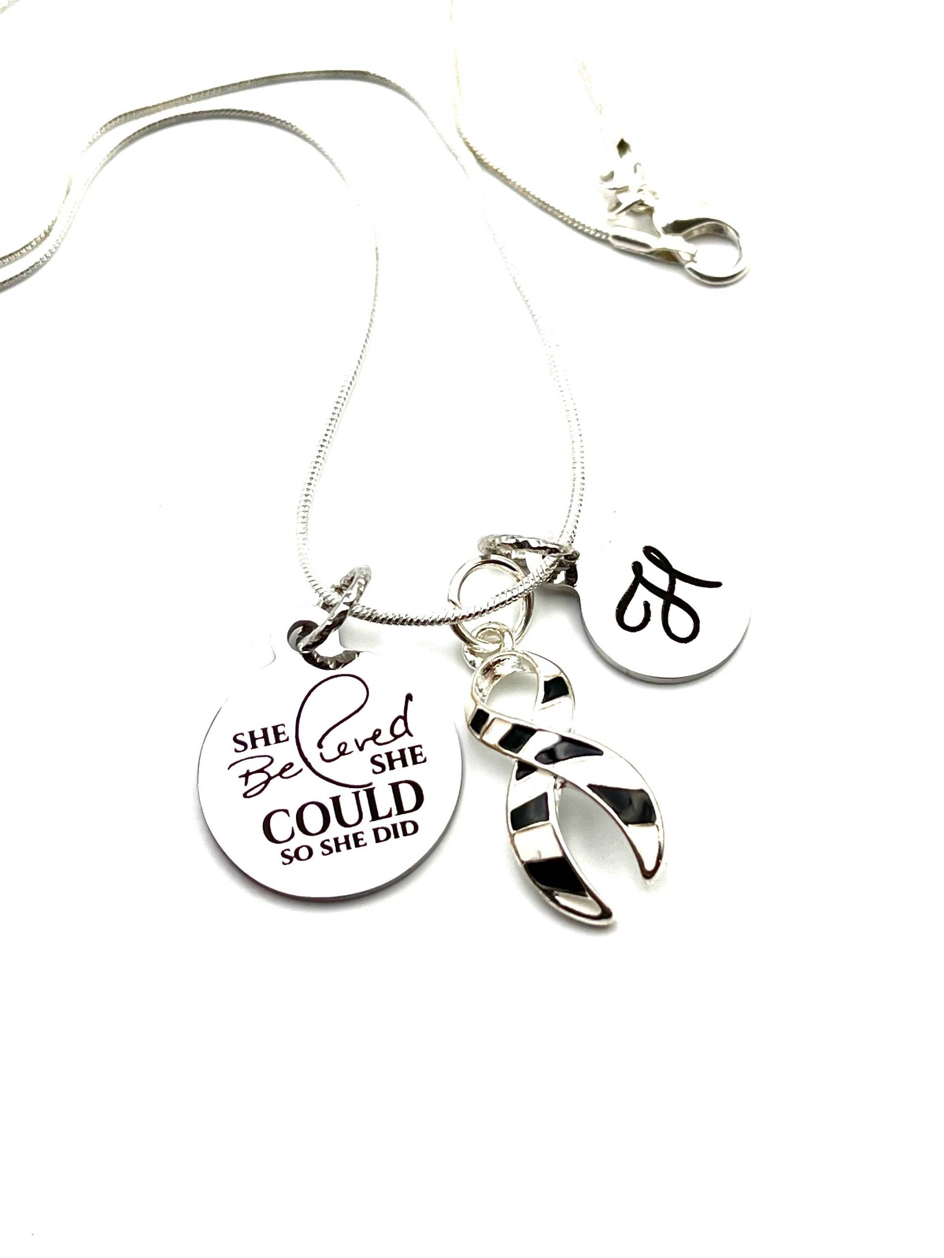 Zebra Ribbon Halskette - Seltene Krankheit, Ehlers-Danlos-Syndrom, Endokriner Krebs, Karzinoider Neuroendokriner Immunschwäche Fierce von RockYourCauseJewelry