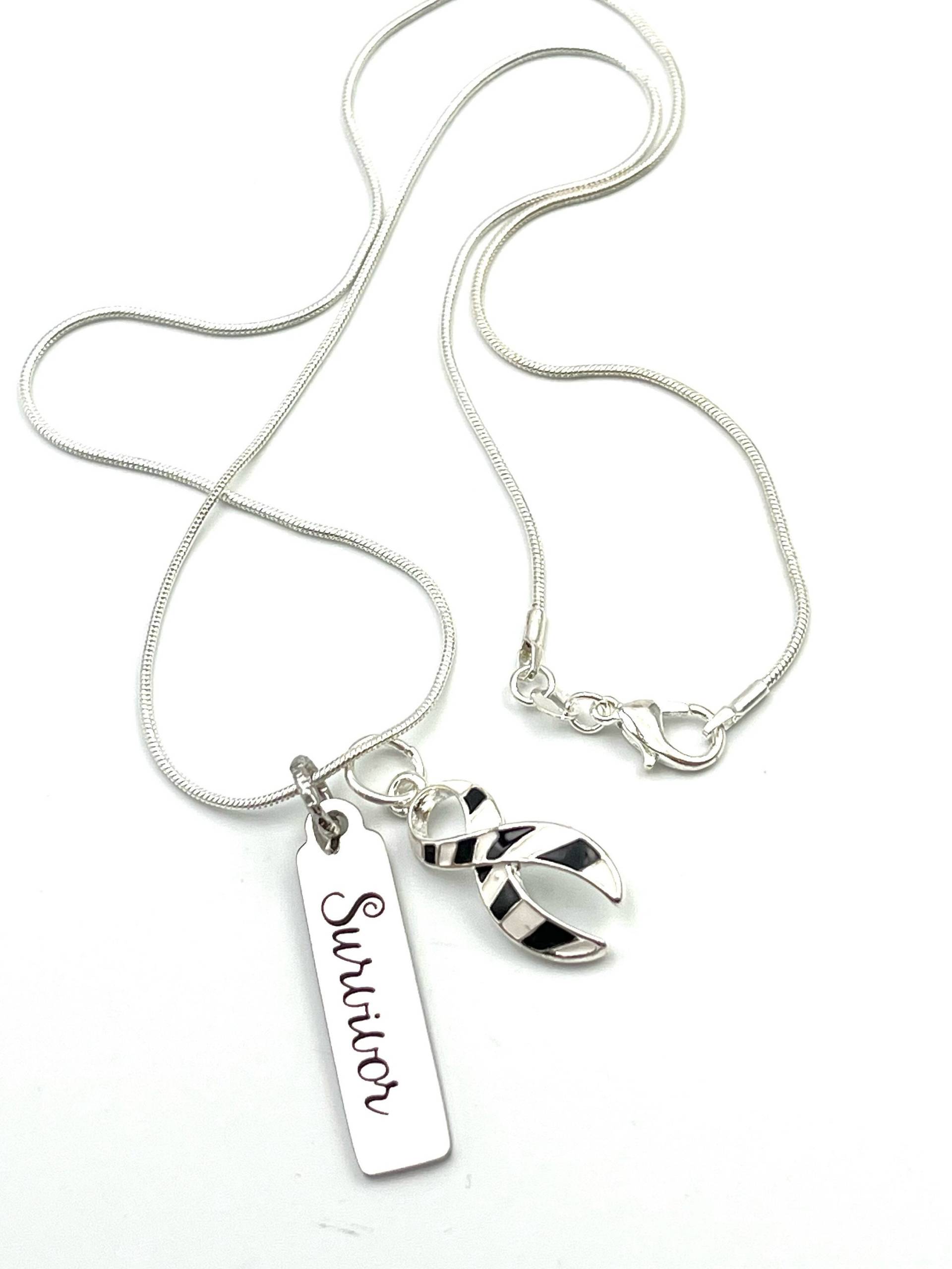 Zebra Ribbon Survivor Halskette - Bewusstsein Für Seltene Krankheiten, Ehlers-Danlos-System, Endokrine Krebs, Immunsysteme, Spoonie von RockYourCauseJewelry