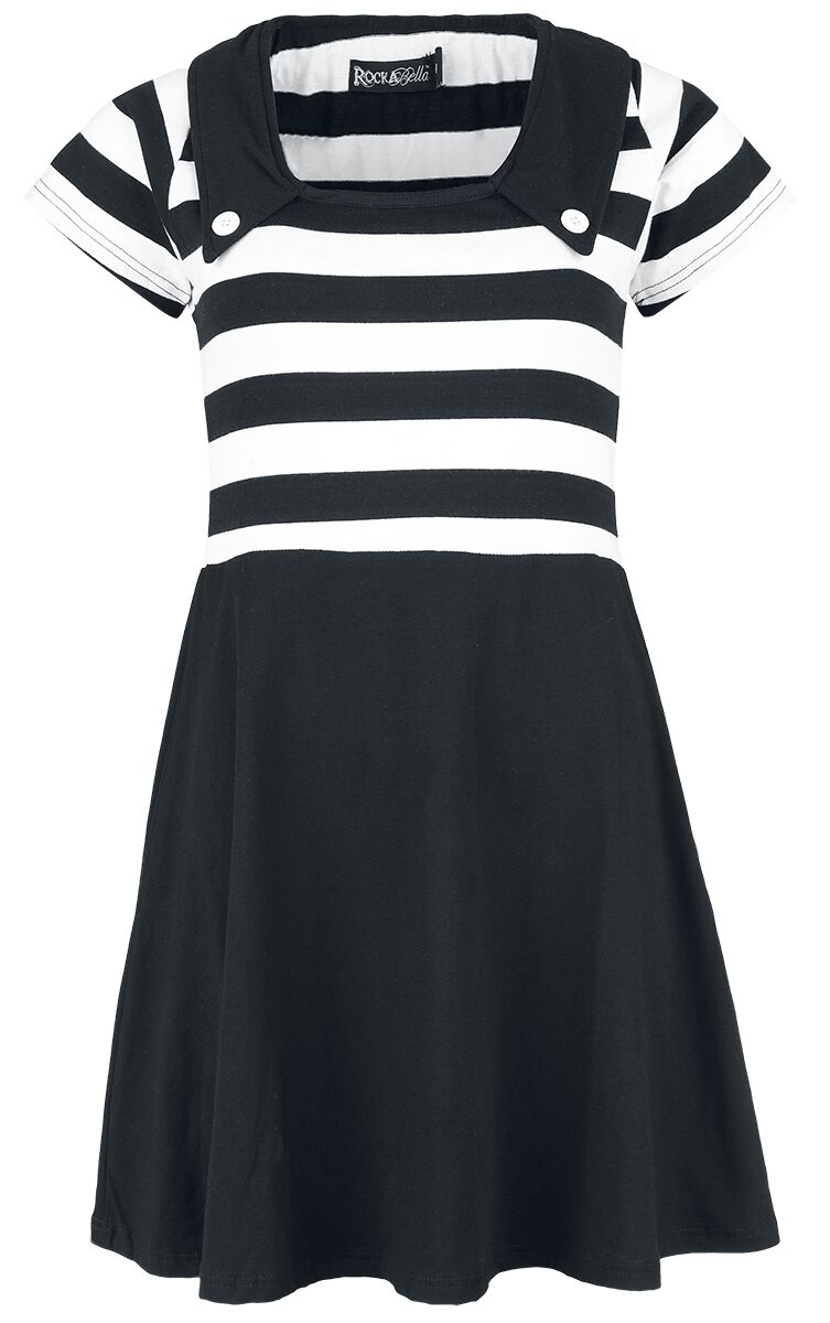 Rockabella - Gothic Kurzes Kleid - Isolde Dress - XS bis XXL - für Damen - Größe XS - schwarz/weiß von Rockabella