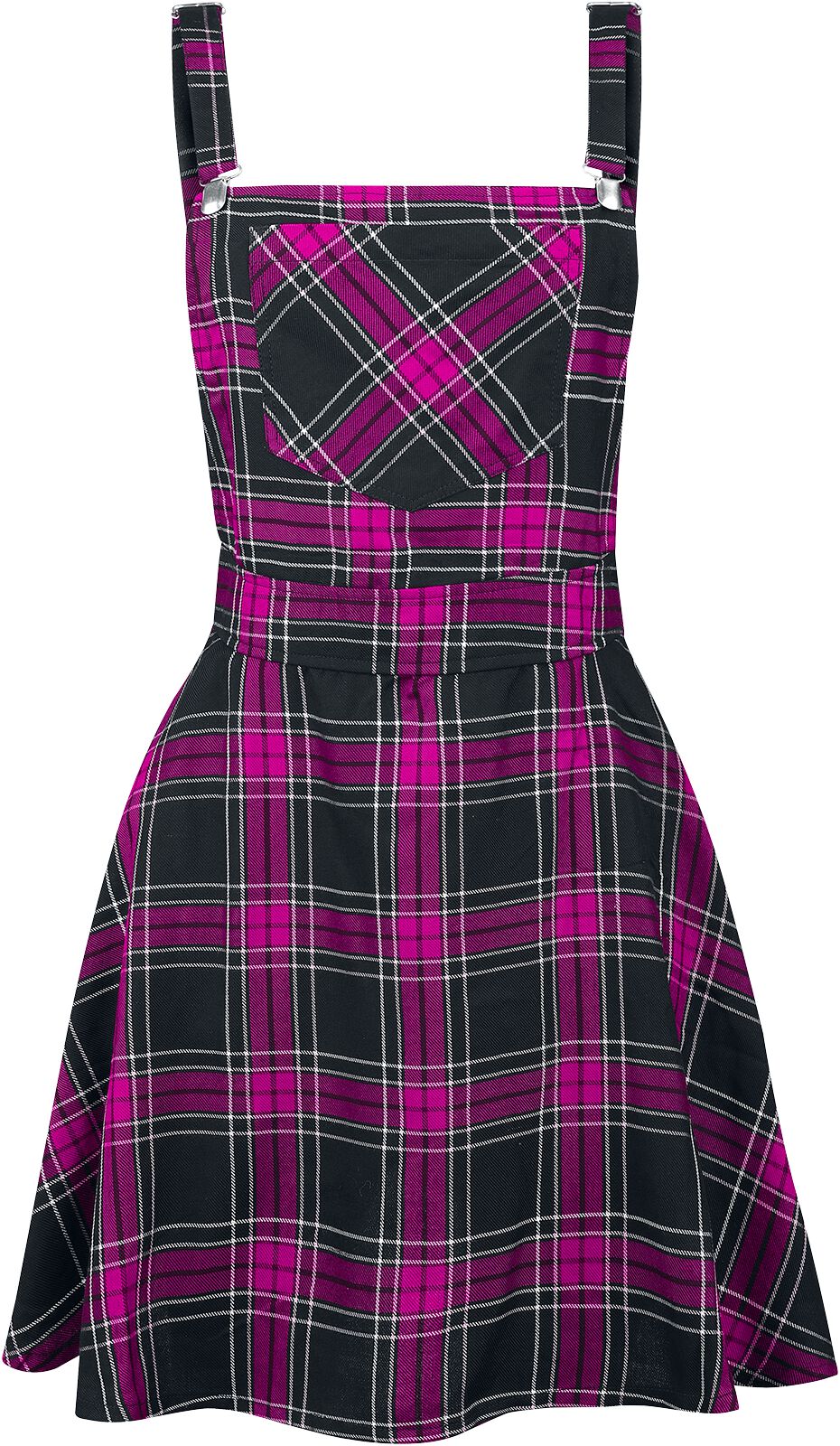 Rockabella - Gothic Kurzes Kleid - Maeve Pinafore - XS bis XL - für Damen - Größe S - schwarz/pink von Rockabella