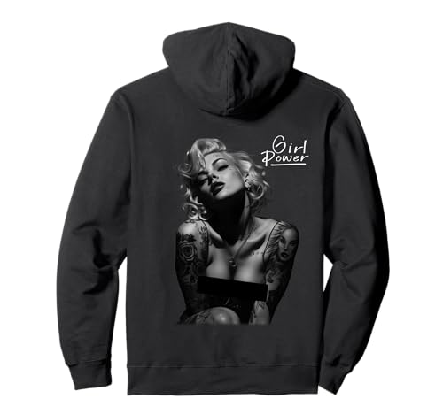Rockabilly Marilyn Girl Power Pullover Hoodie von Rockabilly Damen