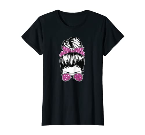 Damen Messy Bun Retro Rockabilly Girls T-Shirt Damen Messy Bun Retro Rockabilly Girls T-Shirt von Rockabilly Designs