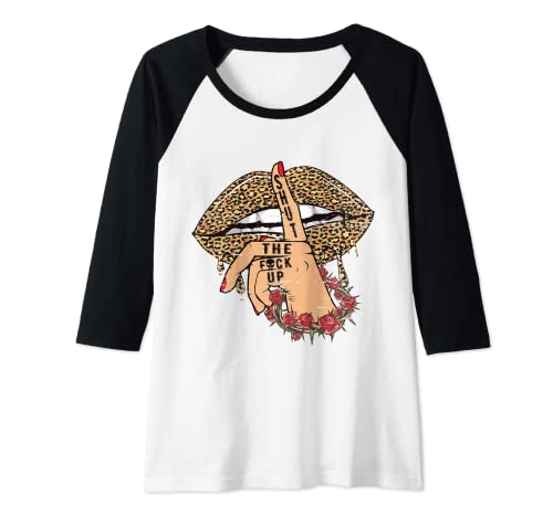 Damen Damen Vintage Retro Leo Look Tattoo Rocker Feministin Raglan von Rockabilly Girls and Boys
