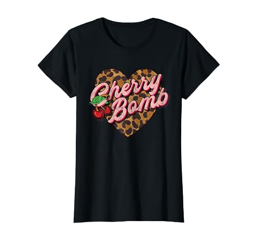 Leo Look Vintage Retro Cherry Bomb Tattoo Rockabilly Damen T-Shirt von Rockabilly Girls and Boys