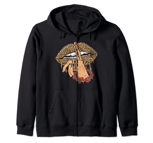 Damen Vintage Retro Leo Look Tattoo Rocker Feministin Kapuzenjacke von Rockabilly Girls and Boys