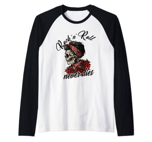 Rockabilly Girl Vintage Retro Rock n Roll Tattoo Pin Up Raglan von Rockabilly Girls and Boys
