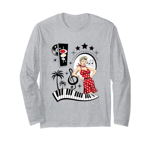 50er Jahre Rockabilly Herren Damen Vintage Rock and Roll Langarmshirt 50er Jahre Rockabilly Herren Damen Vintage Rock and Roll Langarmshirt von Rockabilly Kleidung Retro Party 1950er Jahre -