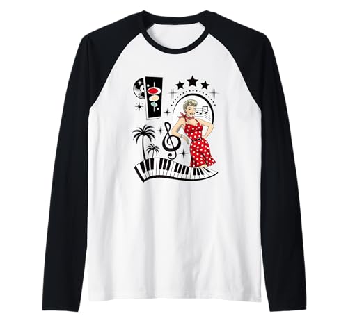 50er Jahre Rockabilly Herren Damen Vintage Rock and Roll Raglan 50er Jahre Rockabilly Herren Damen Vintage Rock and Roll Raglan von Rockabilly Kleidung Retro Party 1950er Jahre -