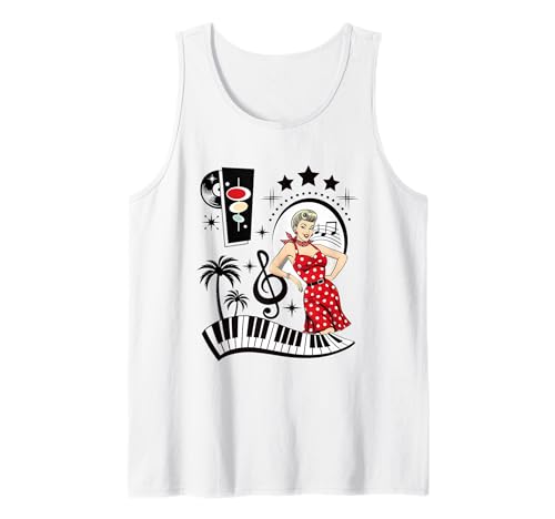 50er Jahre Rockabilly Herren Damen Vintage Rock and Roll Tank Top 50er Jahre Rockabilly Herren Damen Vintage Rock and Roll Tank Top von Rockabilly Kleidung Retro Party 1950er Jahre -