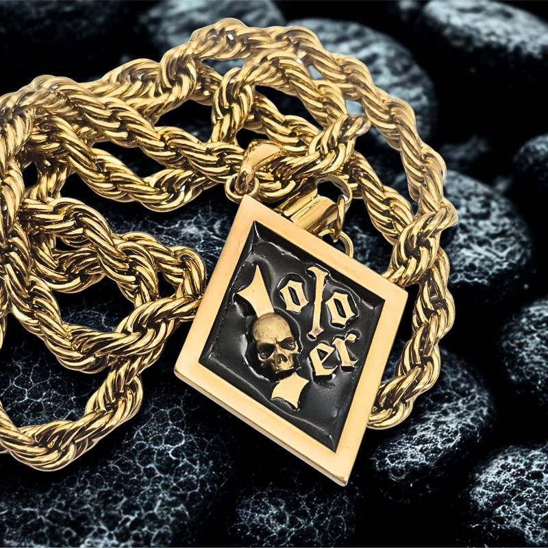 1%er Anhänger Aus 925 Sterling Silber/23, 8 Karat Vergoldet Sinner13 One Percenter Outlaw Skull Totenkopf 1%er Anhänger Aus 925 Sterling Silber/23, 8 Karat Vergoldet Sinner13 One Percenter Outlaw Skull Totenkopf von Rockerschmuck666