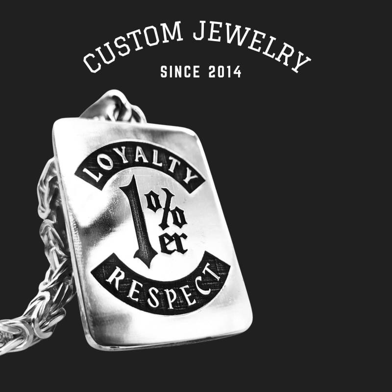 1%er Anhänger Aus 925 Sterling Silber Personalisieren Gravieren One Percenter Loyalty Respect von Rockerschmuck666